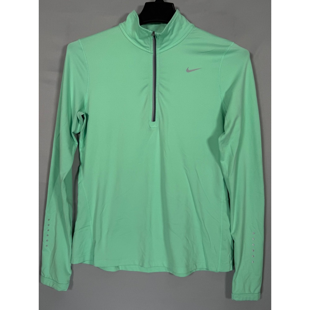Nike Running Dri-FIT Mint Green 1/2 Zip Pullover Long‎ Sleeve Womens Medium